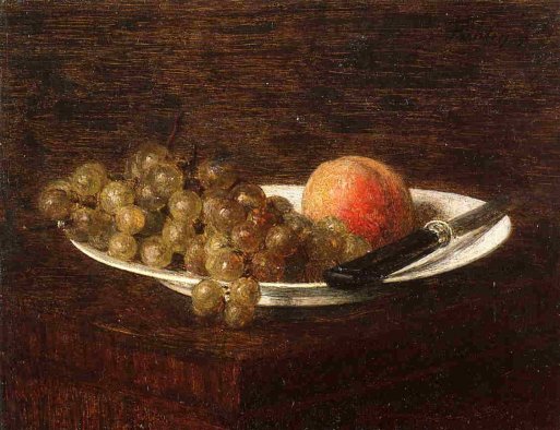 Henri Fantin-Latour - Still Life - Peach and Grapes