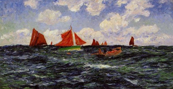 Henri Moret - Fishing Boats off the Coast