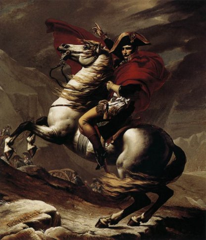 Jacques-Louis David - Bonaparte Calm On A Fiery Steed Crossing The Alps
