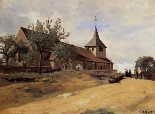 Jean-Baptiste-Camille Corot - The Church at Lormes