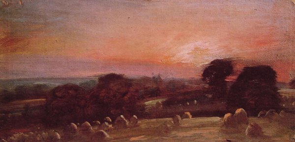 John Constable - A Hayfield at East Bergholt