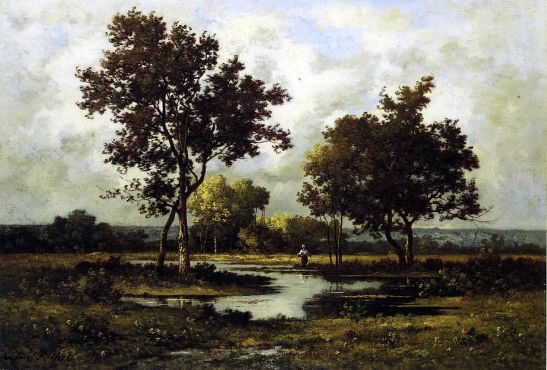 Leon Richet - Peasant by a Pond