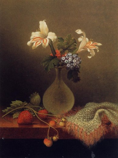 Martin Johnson Heade - A Vase of Corn Lilies and Heliotrope