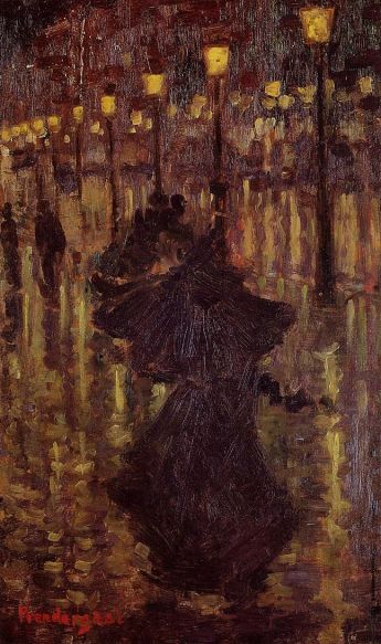 Maurice Prendergast - Evening Shower, Paris