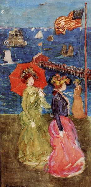 Maurice Prendergast - Figures under the Flag