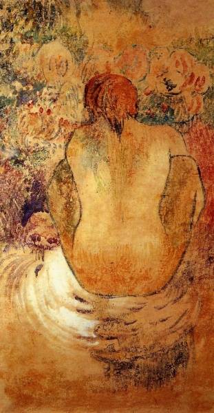 Paul Gauguin - Crouching Marquesan Woman See from the Back