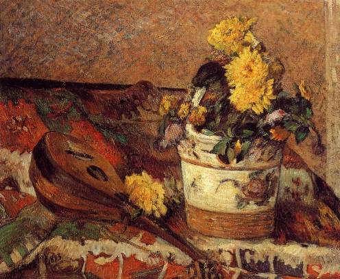 Paul Gauguin - Dahlias and Mandolin