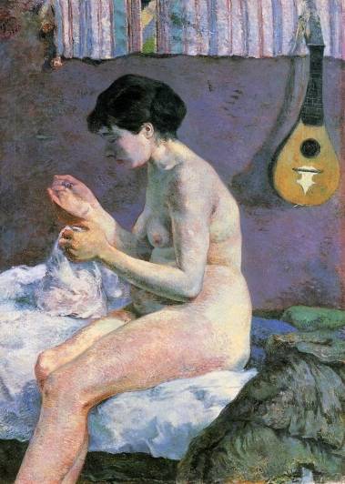 Paul Gauguin - Study of a Nude, Suzanne Sewing