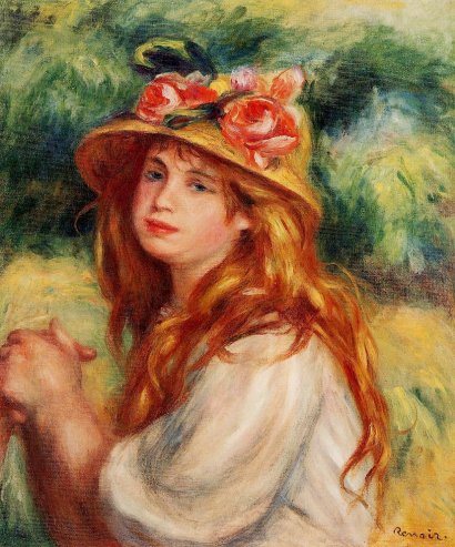 Pierre-Auguste Renoir - Blond in a Straw Hat aka Seated Girl