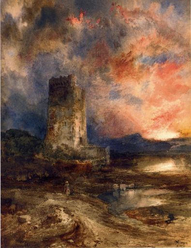 Thomas Moran - Sunset On The Moor