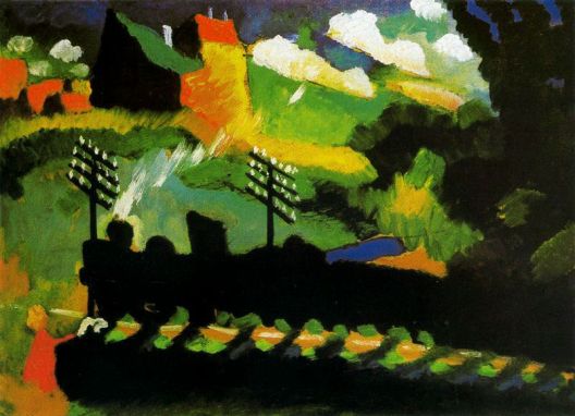 Wassily Kandinsky - Handmade oil painting reproduction of Murnau - View with Railway and Castle