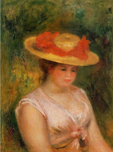 Pierre-Auguste Renoir - Young Woman in a Straw Hat 04