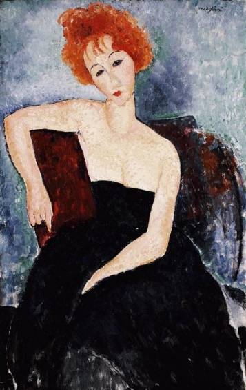 Amedeo Modigliani - Young Readhead in an Evening Dress