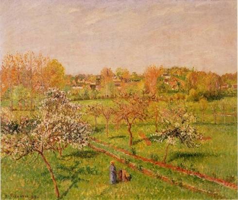 Camille Pissarro - Morning, Flowering Apple Trees, Eragny