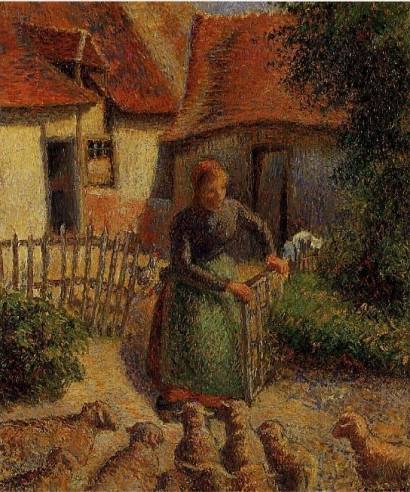 Camille Pissarro - Shepherdess Bringing in the Sheep