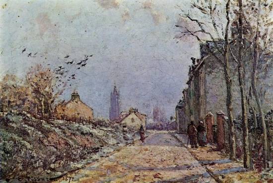 Camille Pissarro - Street - Snow Effect