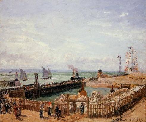 Camille Pissarro - The Jetty, Le Havre - High Tide, Morning Sun