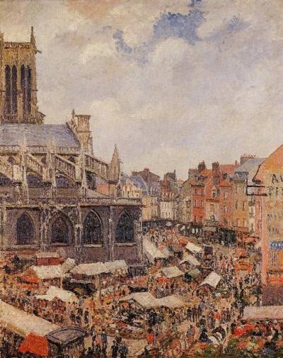 Camille Pissarro - The Market by the Church of Saint-Jacques, Dieppe