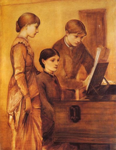 Edward Coley Burne-Jones - Lady Burne-Jones With Her Son Philip And Daughter Margaret