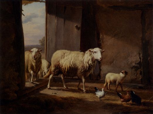 Eugene Joseph Verboeckhoven - Sheep Returning From Pasture