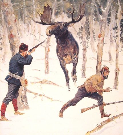 Frederic Remington - The Moose Hunt