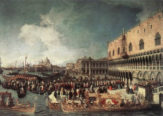 Giovanni Antonio Canal Canaletto - Reception Of The Ambassador In The Doges Palace