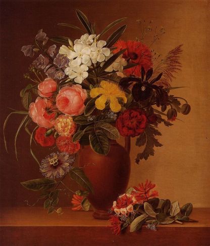 Johan Jensen - Still Life with Flowers in an Earthenware Vase