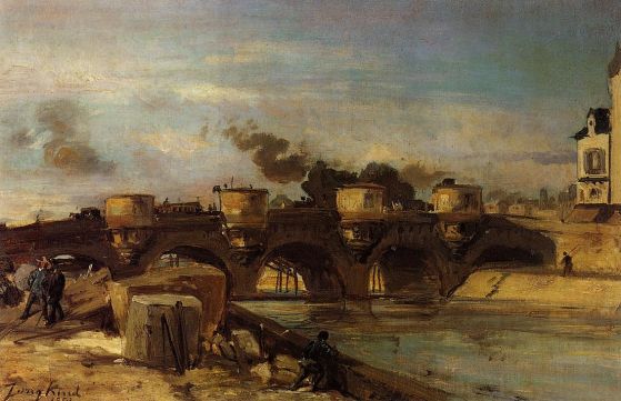 Johann-Barthold Jongkind - Fire on Pont Neuf