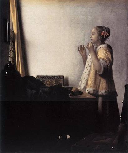Johannes Vermeer - Woman with a Pearl Necklace