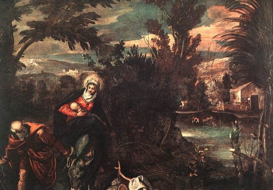 Tintoretto Jacopo Robusti - Flight Into Egypt