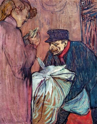 Toulouse Lautrec - The Laundryman Calling at the Brothal