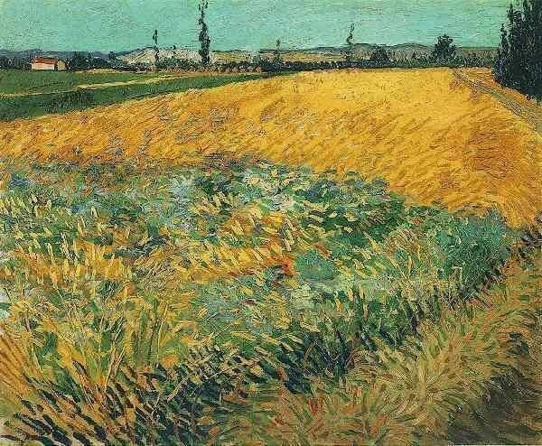 Vincent van Gogh - Wheat Field with the Alpilles Foothills in the Background