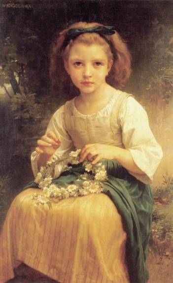 William Adolphe Bouguereau - Child braiding a crown