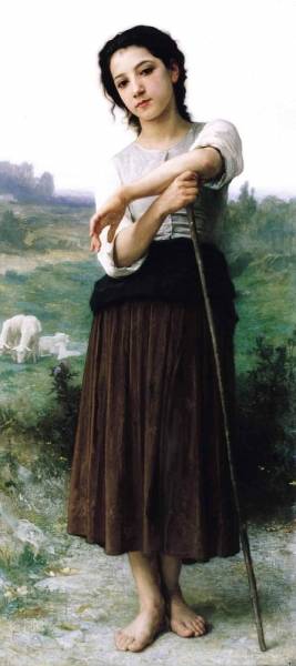 William Adolphe Bouguereau - Jeune Bergre (Young Shepherdess)