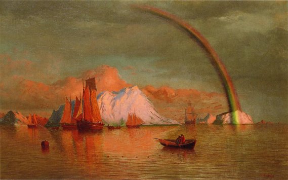 William Bradford - Arctic Sunset With Rainbow