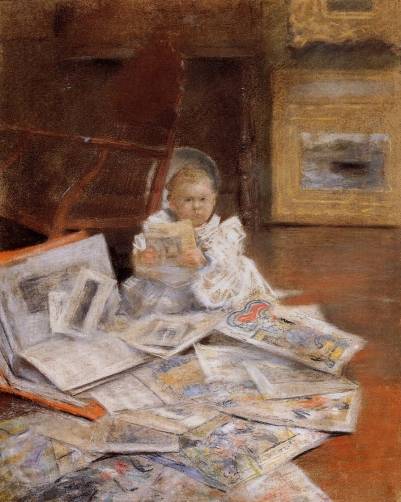 William Merritt Chase - Child with Prints