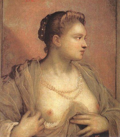 Tintoretto Jacopo Robusti - Portrait Of A Woman Revealing Her Breasts