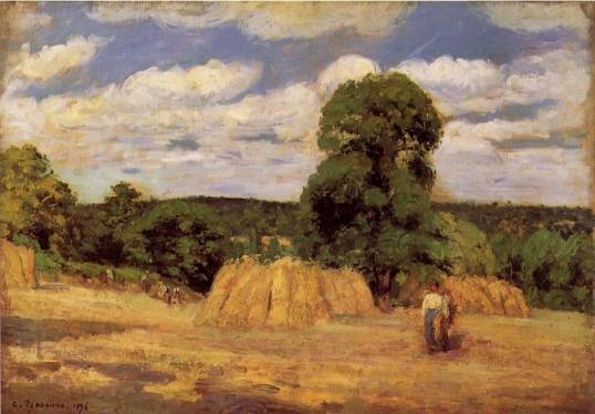 Camille Pissarro - The Harvest at Montfoucault 1