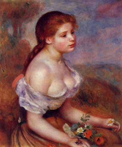 Pierre-Auguste Renoir - Young Girl with Daisies
