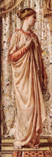 Albert Joseph Moore - Standing Female Figure Holding A Vase