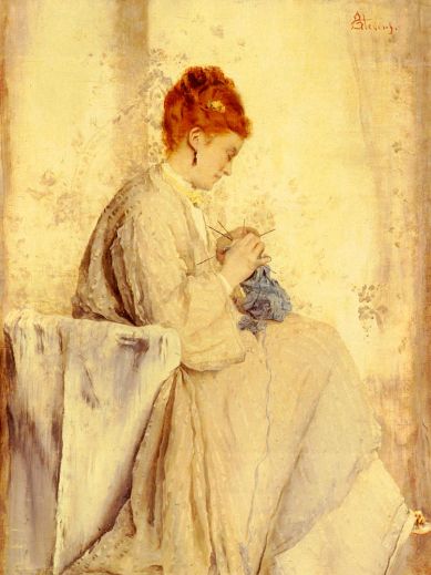 Alfred Stevens - The Knitter