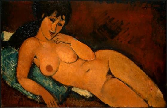 Amedeo Modigliani - Nude on a Blue Cushion