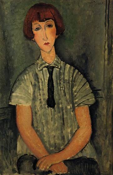 Amedeo Modigliani - Young Girl in a Striped Blouse