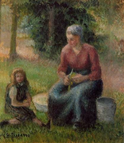 Camille Pissarro - Peasant Woman and Her Daughter, Eragny