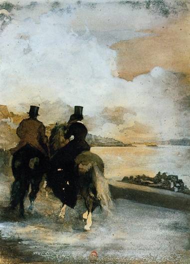 Edgar Degas - Two Riders by a Lake