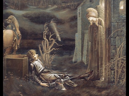 Edward Coley Burne-Jones - The Dream of Launcelot at the Chapel of the San Graal