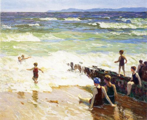 Edward Potthast - Bathers By The Shore