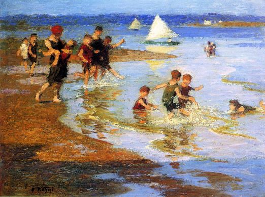 Edward Potthast - Children At Play On The Beach