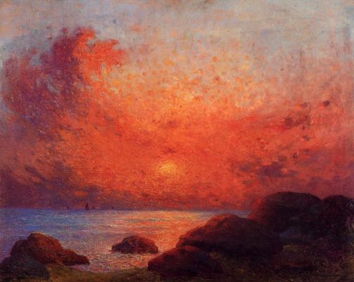 Ferdinand du Puigaudeau - The Sun Setting on the Sea