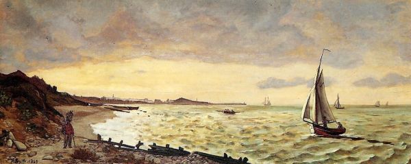 Frederic Bazille - The Beach at Sainte-Adresse